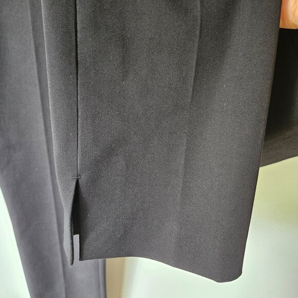 Helmut Lang Straight Leg Slit Pants 8 Black Stretch Designer Corporate - Picture 10 of 14